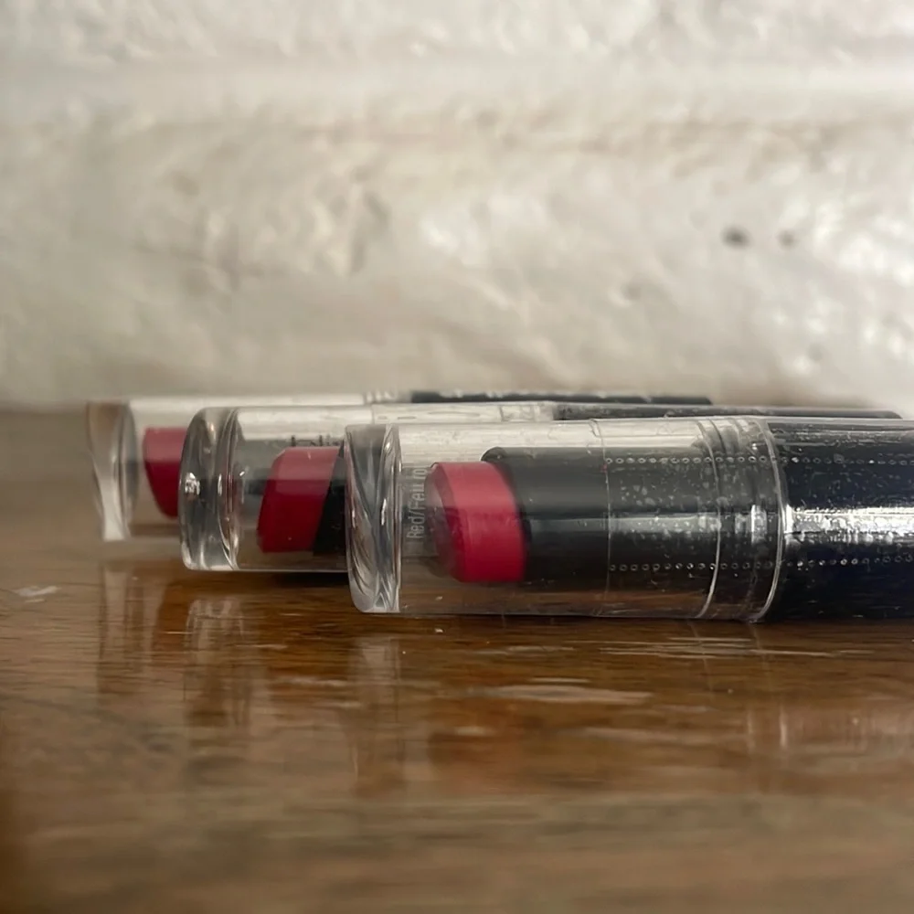 Wet N Wild lot of 3 new & sealed Stoplight Red lipstick 911D